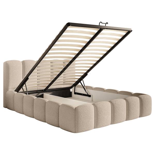 Polsterbett Cloudy II Bouclé Stoff Cady: Taupe - 180 x 200cm