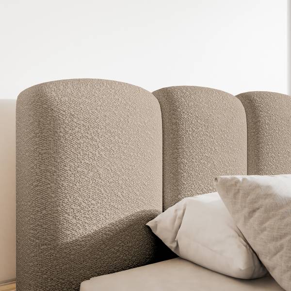 Polsterbett Cloudy II Bouclé Stoff Cady: Taupe - 180 x 200cm