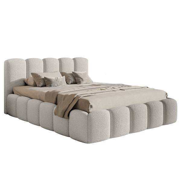 Letto imbottito Cloudy II Bouclé Tessuto Cady: sabbia - 180 x 200cm