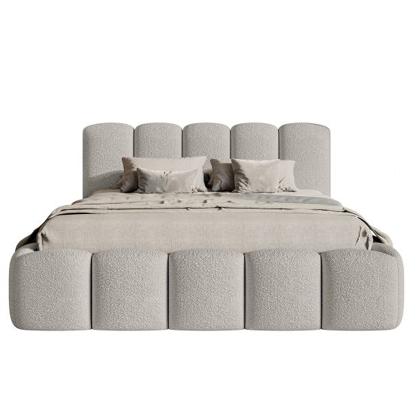 Letto imbottito Cloudy II Bouclé Tessuto Cady: sabbia - 180 x 200cm