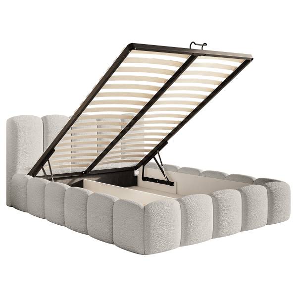 Letto imbottito Cloudy II Bouclé Tessuto Cady: sabbia - 180 x 200cm