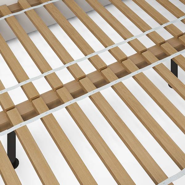 Polsterbett Cloudy Bouclé Stoff Leke: Cremeweiß - 180 x 200cm - Kein Bettkasten