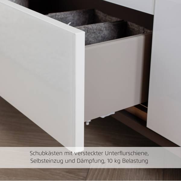 Kommode Monostar mit Glas Alpinweiß - Breite: 40 cm