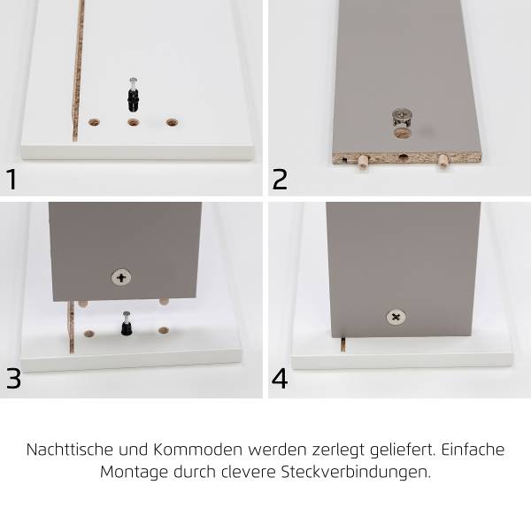 Kommode Monostar mit 5 Schubladen Graumetallic