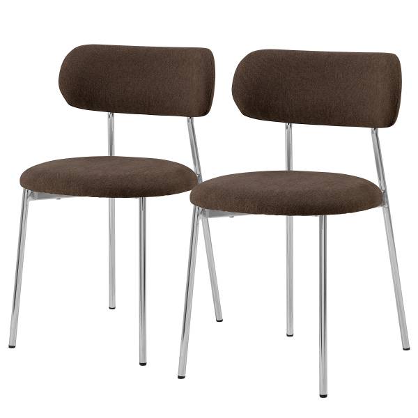 Set di 2 sedie imbottite SUKHO Marrone
