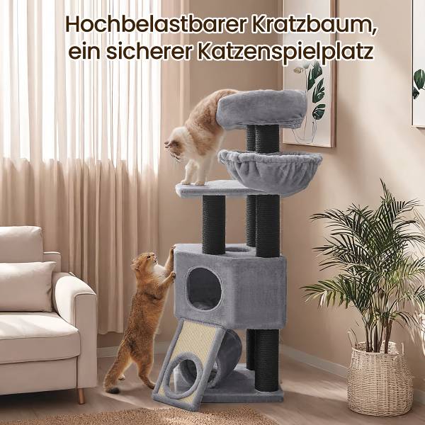 Katzenkratzbaum Dagra Holzwerkstoff / Samt - Grau