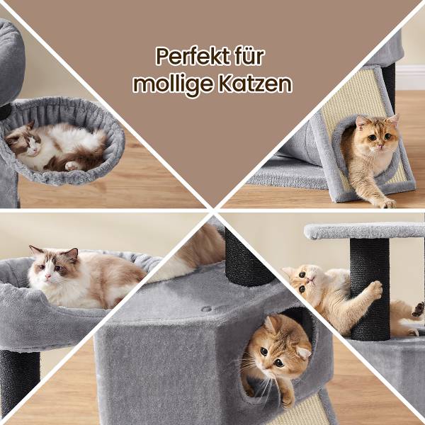 Katzenkratzbaum Dagra Holzwerkstoff / Samt - Grau