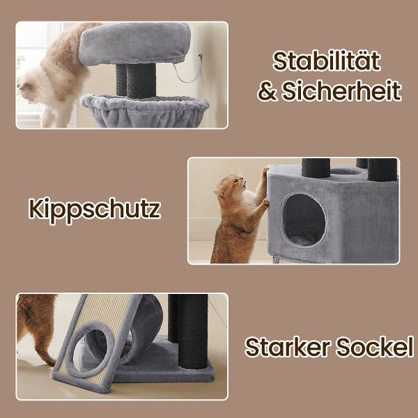 Katzenkratzbaum Dagra Holzwerkstoff / Samt - Grau