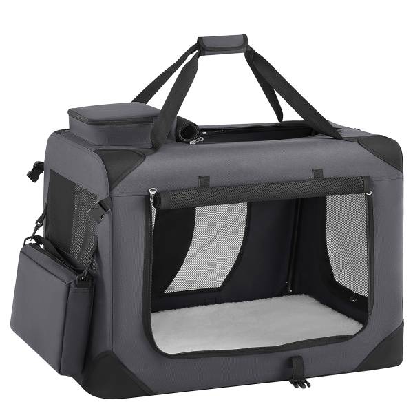 Hundetransportbox Odaso Stahl / Mischgewebe - Grau