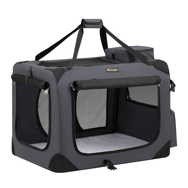 Hundetransportbox Odaso Stahl / Mischgewebe - Grau