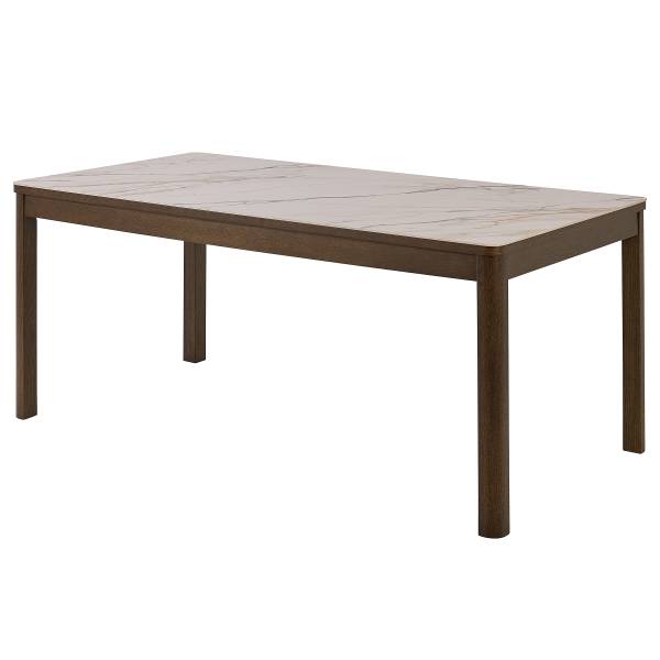 Tavolo da pranzo rettangolare Wity Effetto marmo crema / rovere scuro