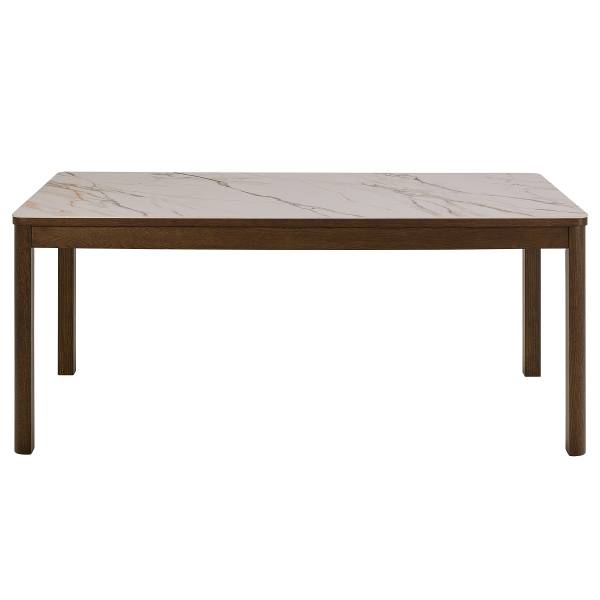 Tavolo da pranzo rettangolare Wity Effetto marmo crema / rovere scuro