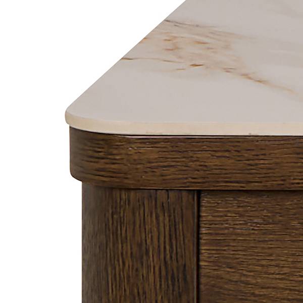 Tavolo da pranzo rettangolare Wity Effetto marmo crema / rovere scuro