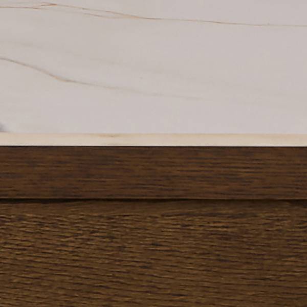 Tavolo da pranzo rettangolare Wity Effetto marmo crema / rovere scuro
