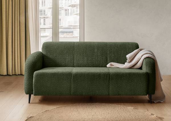 3-Sitzer Sofa Janua Bouclé Stoff Zofie: Moosgrün