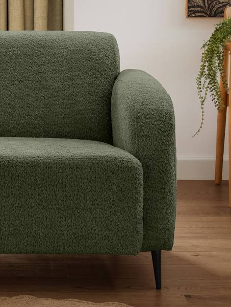 3-Sitzer Sofa Janua Bouclé Stoff Zofie: Moosgrün