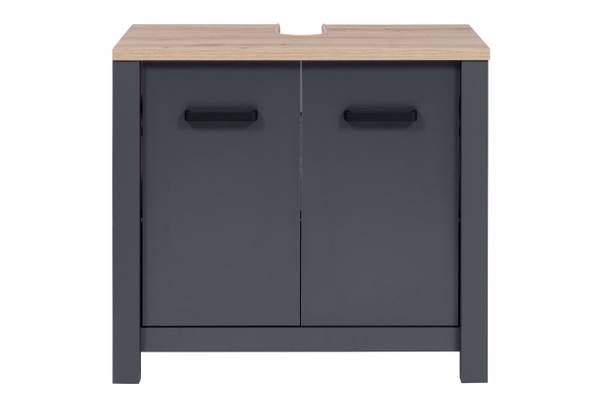 Waschbeckenunterschrank Veneto 2 Türen Anthrazit / Eiche Artisan Dekor