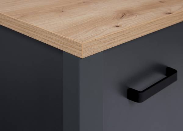 Waschbeckenunterschrank Veneto 2 Türen Anthrazit / Eiche Artisan Dekor