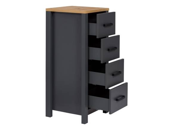 Mobile con 4 cassetti Veneto Effetto rovere Artisan / Antracite
