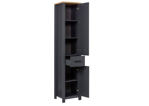 Hochschrank Veneto 2 Türen Anthrazit / Eiche Artisan Dekor