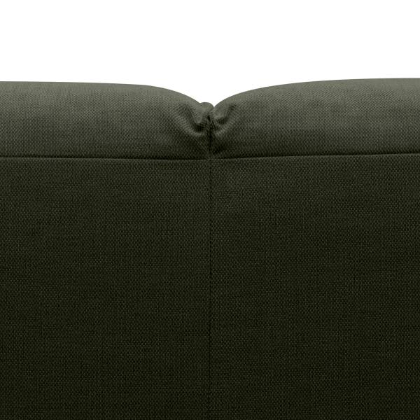 Ecksofa HUDSON mit Chaiselongue Small Webstoff Saia: Graugrün meliert - Longchair davorstehend links / Ottomane rechts