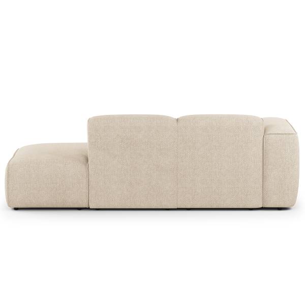 Ecksofa HUDSON mit Chaiselongue Small Webstoff Saia: Beige - Longchair davorstehend links / Ottomane rechts