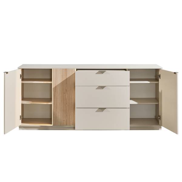 Beleuchtetes Sideboard Caballaa Kaschmir / Eiche Riva Dekor