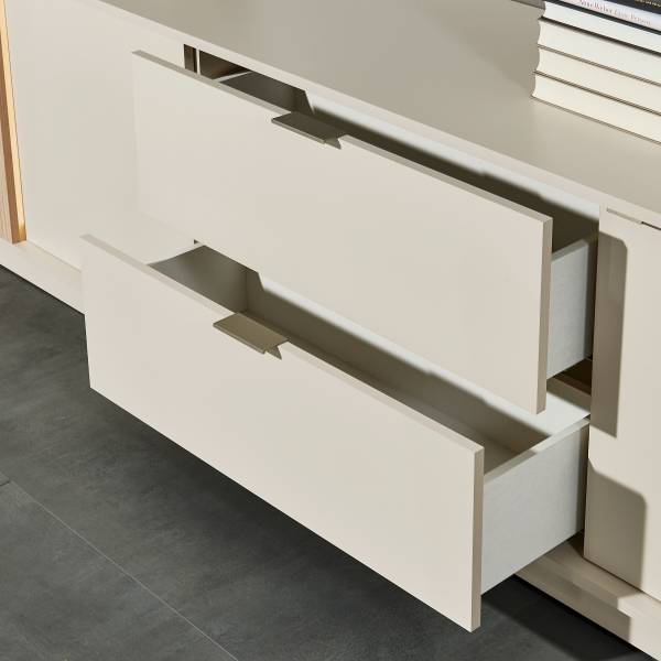 Beleuchtetes Sideboard Caballaa Kaschmir / Eiche Riva Dekor