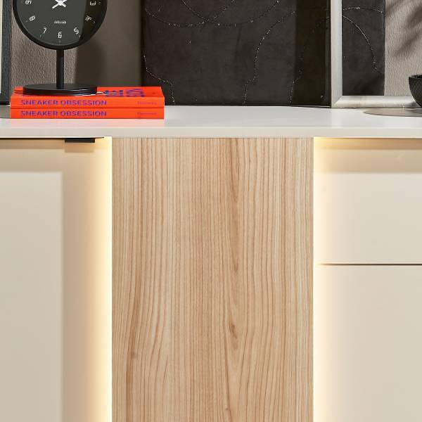 Madia con illuminazione Caballaa Cashmere / Effetto rovere