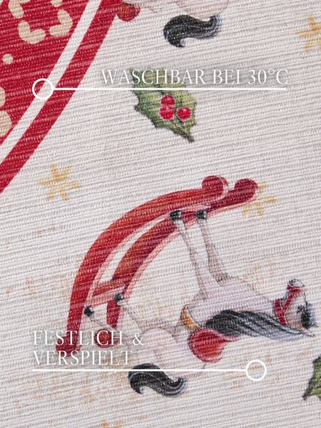 Kurzflorteppich Rocking Horse rund Polyester - Creme / Rot