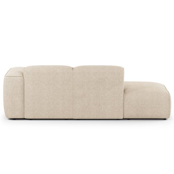 Ecksofa HUDSON mit Chaiselongue Small Webstoff Saia: Beige - Longchair davorstehend rechts / Ottomane links