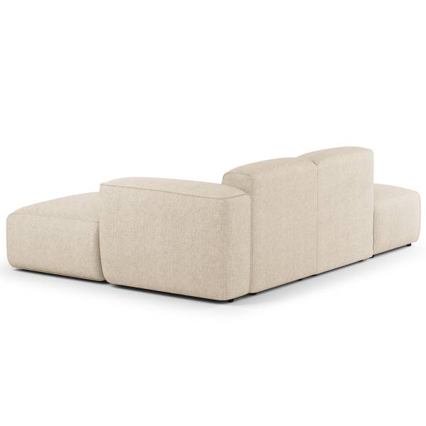 Ecksofa HUDSON mit Chaiselongue Small Webstoff Saia: Beige - Longchair davorstehend rechts / Ottomane links