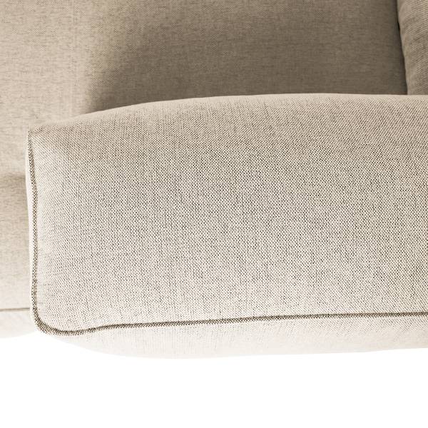 Ecksofa HUDSON mit Chaiselongue Small Webstoff Saia: Beige - Longchair davorstehend rechts / Ottomane links
