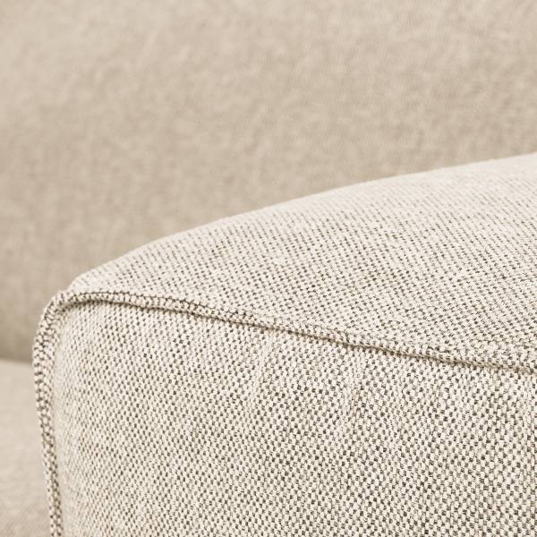 Ecksofa HUDSON mit Chaiselongue Small Webstoff Saia: Beige - Longchair davorstehend rechts / Ottomane links