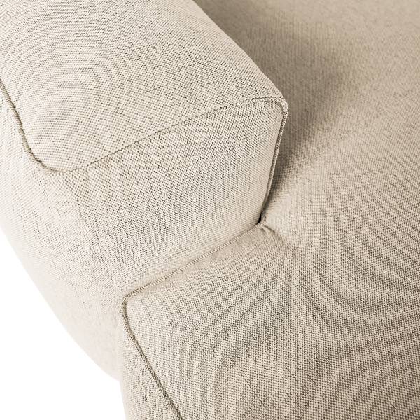 Ecksofa HUDSON mit Chaiselongue Small Webstoff Saia: Beige - Longchair davorstehend rechts / Ottomane links