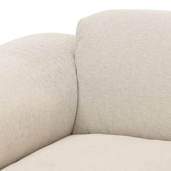 Ecksofa HUDSON mit Chaiselongue Small Webstoff Saia: Beige - Longchair davorstehend rechts / Ottomane links