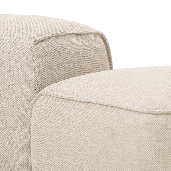 Ecksofa HUDSON mit Chaiselongue Small Webstoff Saia: Beige - Longchair davorstehend rechts / Ottomane links