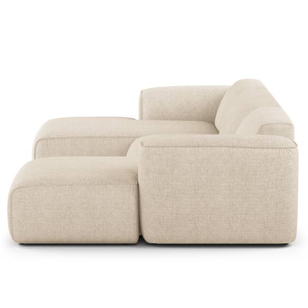 Wohnlandschaft HUDSON mit 2 Longchairs Webstoff Saia: Beige