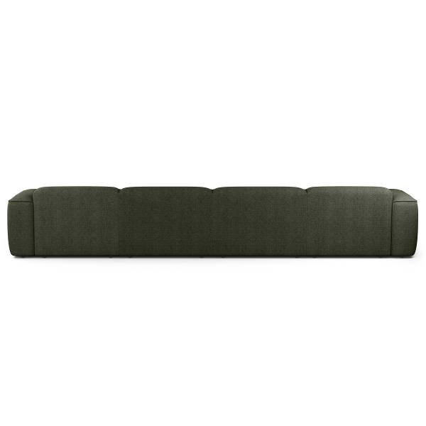 Divano HUDSON con chaise longue XL Tessuto Saia: grigio verde mélange