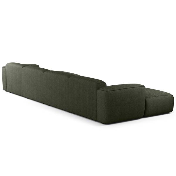 Divano HUDSON con chaise longue XL Tessuto Saia: grigio verde mélange