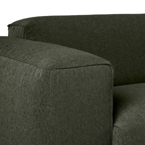Divano HUDSON con chaise longue XL Tessuto Saia: grigio verde mélange