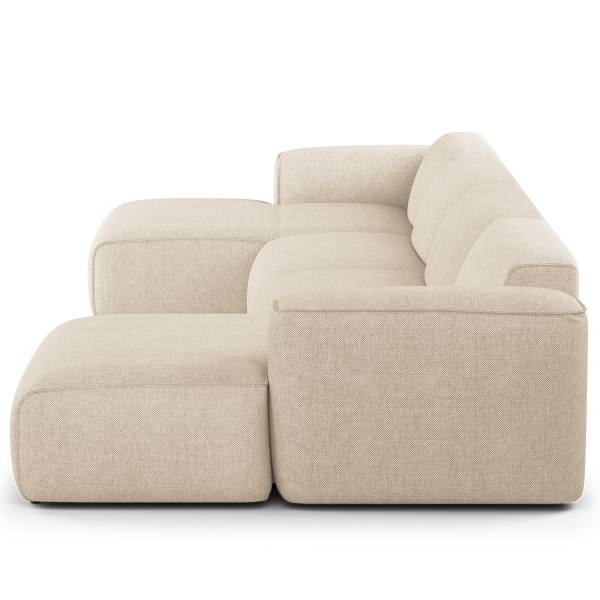 Wohnlandschaft HUDSON mit XL-Longchairs Webstoff Saia: Beige