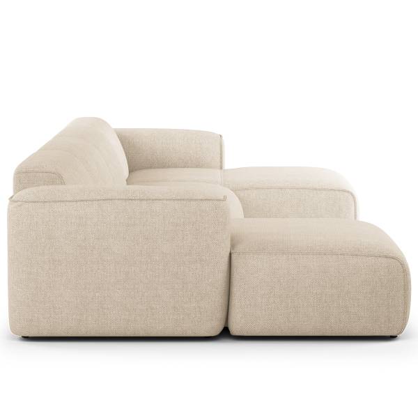 Wohnlandschaft HUDSON mit XL-Longchairs Webstoff Saia: Beige