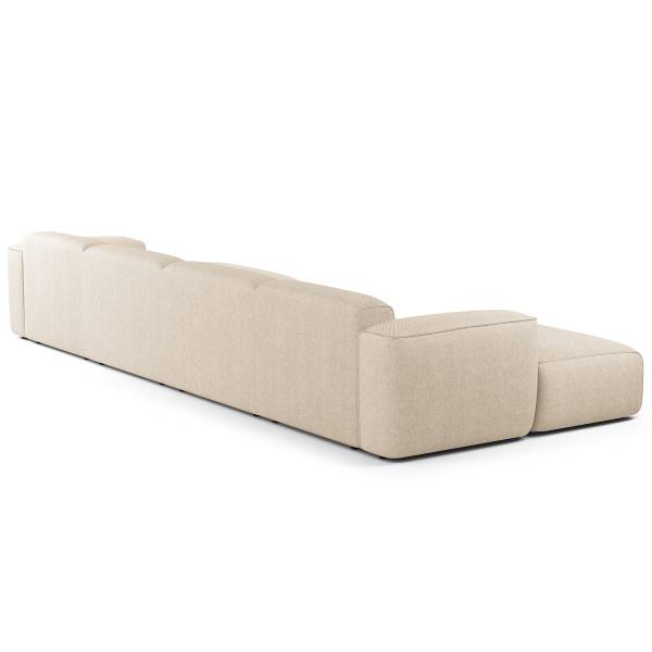Wohnlandschaft HUDSON mit XL-Longchairs Webstoff Saia: Beige