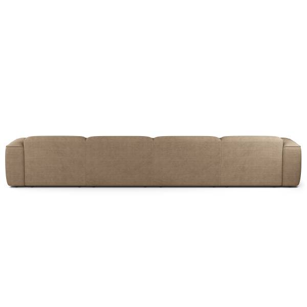 Wohnlandschaft HUDSON mit XL-Longchairs Cordstoff Snor: Taupe