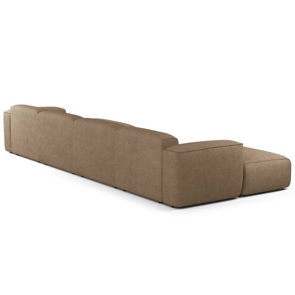 Wohnlandschaft HUDSON mit XL-Longchairs Cordstoff Snor: Taupe