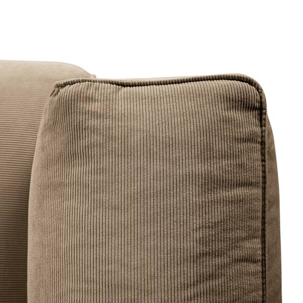 Wohnlandschaft HUDSON mit XL-Longchairs Cordstoff Snor: Taupe