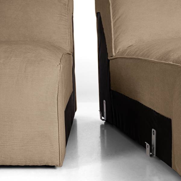 Wohnlandschaft HUDSON mit XL-Longchairs Cordstoff Snor: Taupe