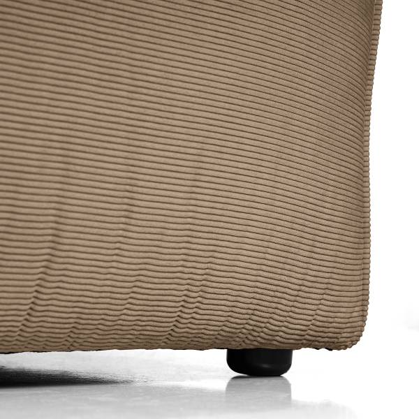 Wohnlandschaft HUDSON mit XL-Longchairs Cordstoff Snor: Taupe