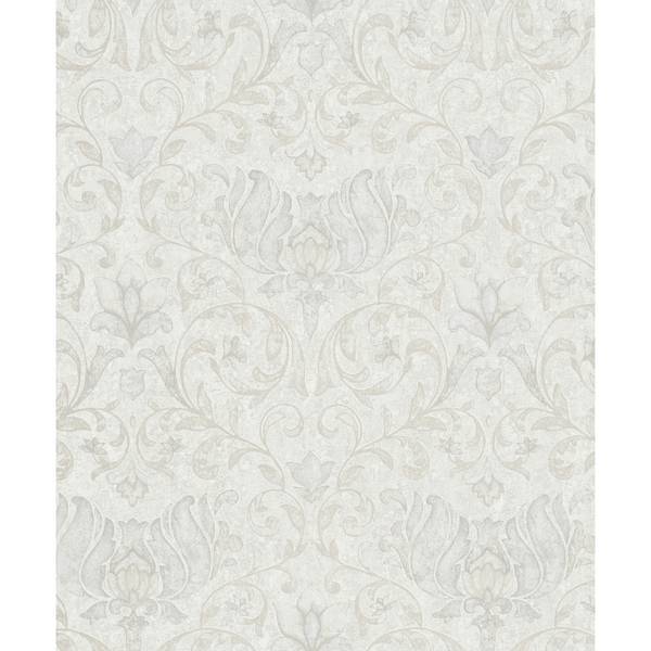 Vliestapete 35148 Floral Vlies - Weiß / Grau